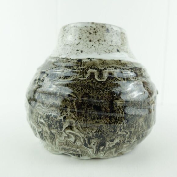 Studio Pottery Heavy Vase with Artist Marking - Picture 2 of 6